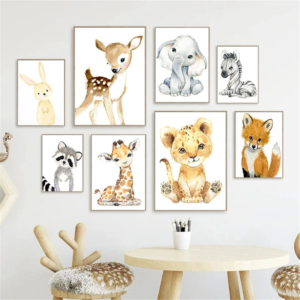 Baby Nursery Frames - Geen ingelijste print, babydieren, kinderkamer wanddecoratie,